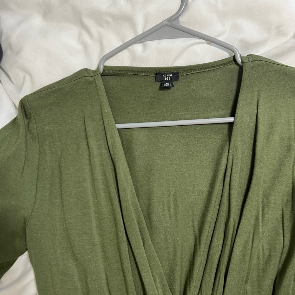 Green j crew long sleeve bodysuit size medium